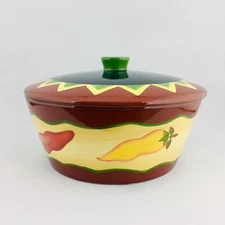 THE MAIN INGREDIENTS Southwestern Chili Peppers Stoneware Large Lid Serving Bowl