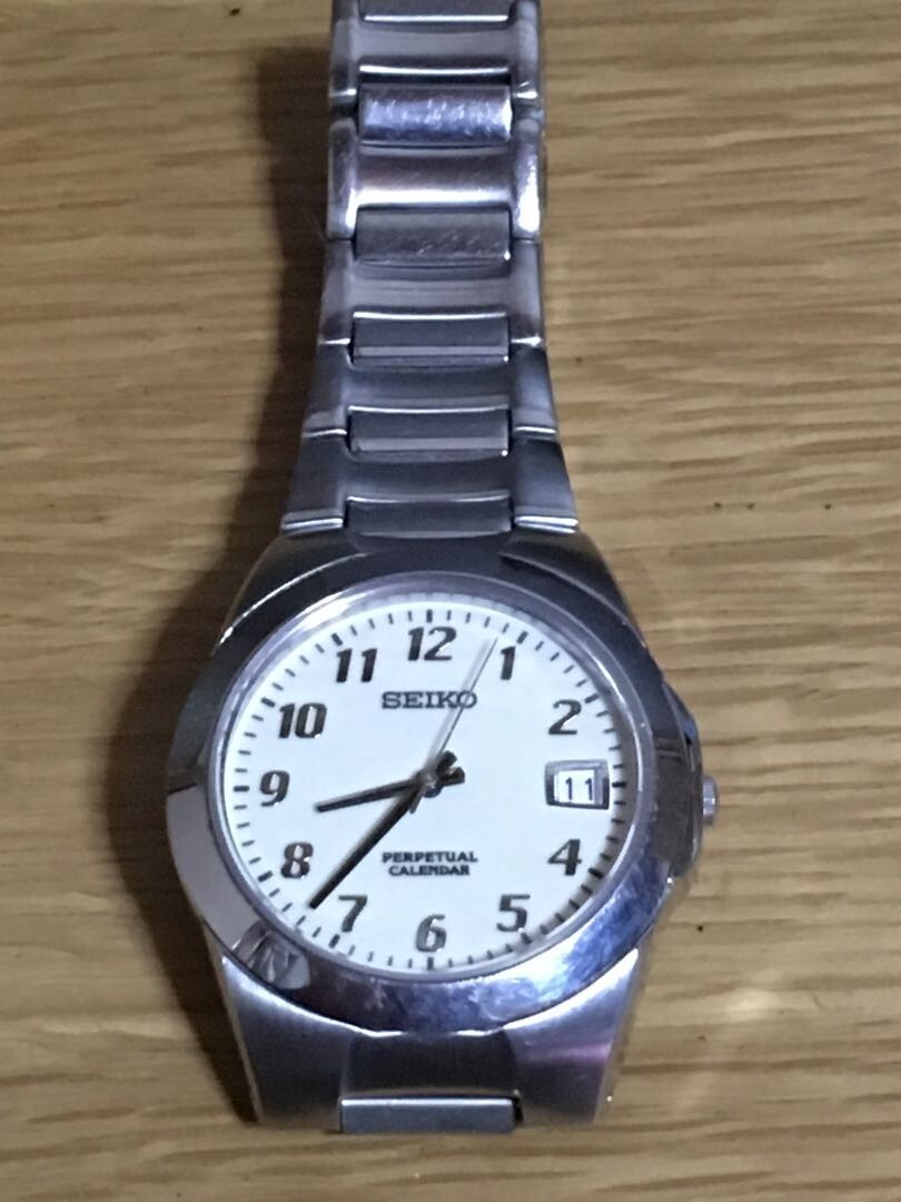 時計 Seiko  Perpetual Calendar 8F32-0130 New Battery [Near MINT] SEIKO Perpetual Calendar 8F32-0130