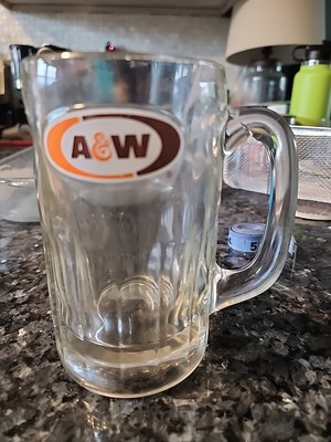 Vintage A & W 5 1/2'' Tall Heavy Thick Glass Root Beer Mug Stein Cup Handle