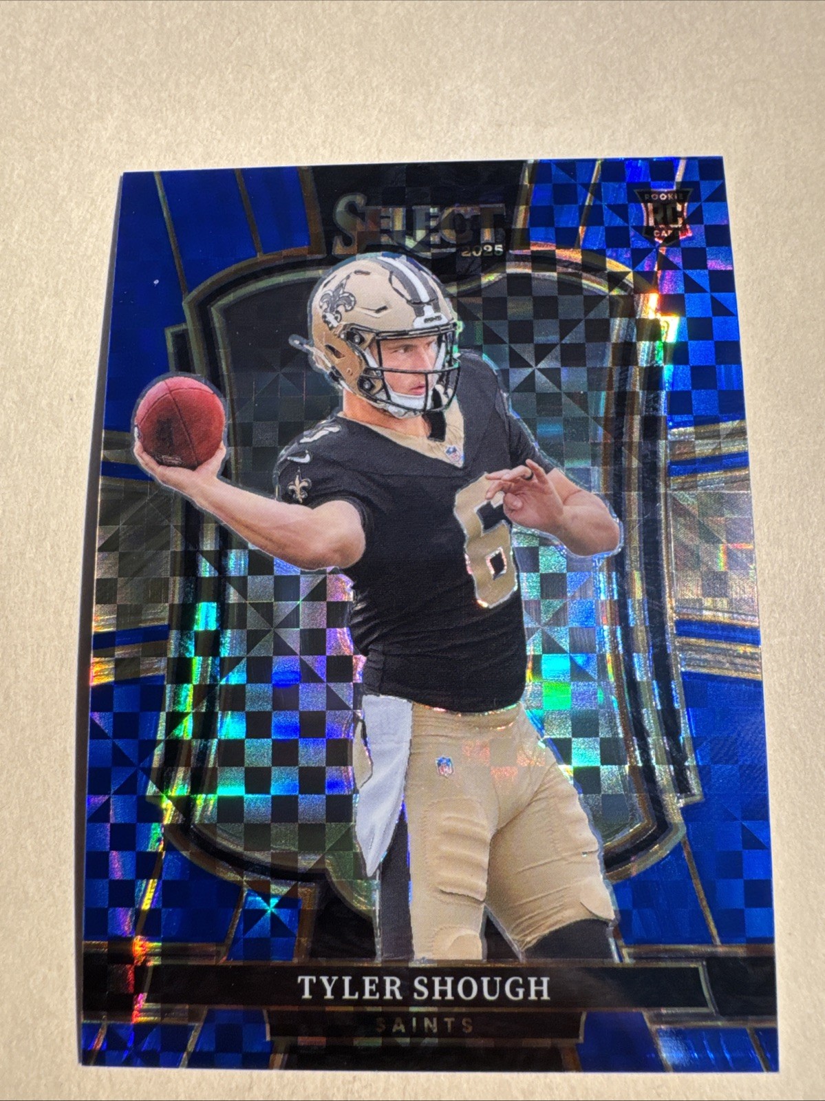 2025 Select Premier Level Tyler Shough Saints Blue Prizm /175 Rookie RC Saints