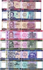 Liberia 5-1000 Dollars 7 Pieces Set, 2016-2022, P-31-43, UNC