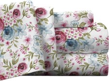Flannel Deep Pocket Set with Oversized Flat Sheet, Twin XL, Sylvan