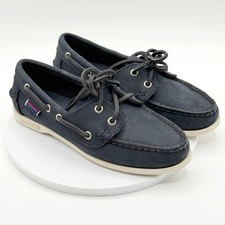 Sebago Docksides Boat Shoes Size 5 Womens Jacqueline Navy Nubuck NEW