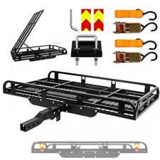 55x35x9 Trailer Hitch Cargo Carrier 1000 Lbs Capacity With Ramp Aluminum Fold 55x35x9 Trailer Hitch Cargo Carrier 1000 Lbs Capacity With Ramp Aluminum Fold