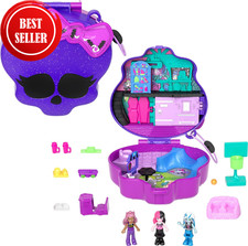 Monster High Playset with 3 Micro Dolls & 10 Accessories, Opens to High School,