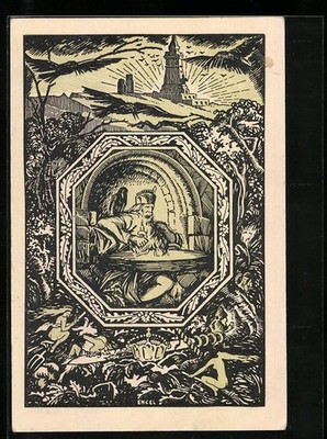 Artist postcard Frankenhausen/Kyffh., festive postcard on the occasion of the 25th anniversary of Bes 