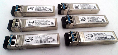 Lot of 6-Intel Dual Rate 10GBase-LR 1310nm SFP+ Transceiver (FTLX1471D3BCV-I3)