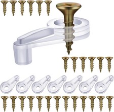 50 Pack Glass Retainer Clips Kit, Cabinet Transparent With Gold Screw