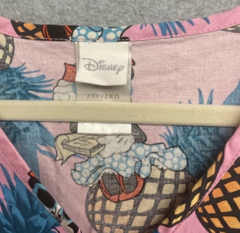 Disney Minnie Mouse Scrubs Top. 2XL Two Pocket Medical Shirt. Pineapple. - Image 3 of 4