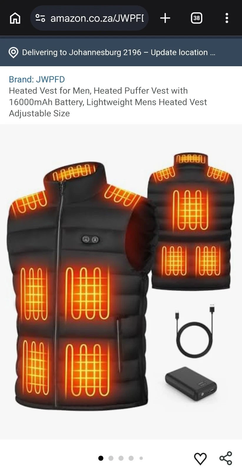 Heated Jacket with 7.4V 16000mAh Battery Pack, 7 Heat Zones, Lightweight...