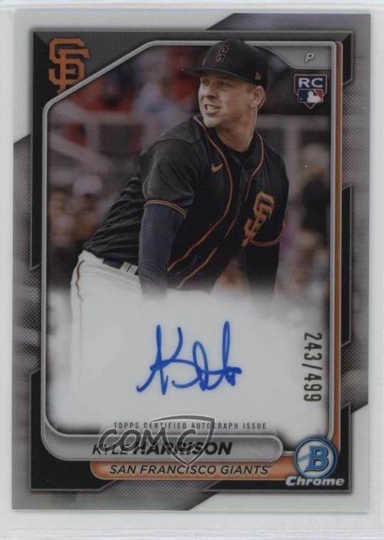 2024 Bowman Chrome Rookie Auto Refractor 243/499 Kyle Harrison #CRA-KH Auto 1l2