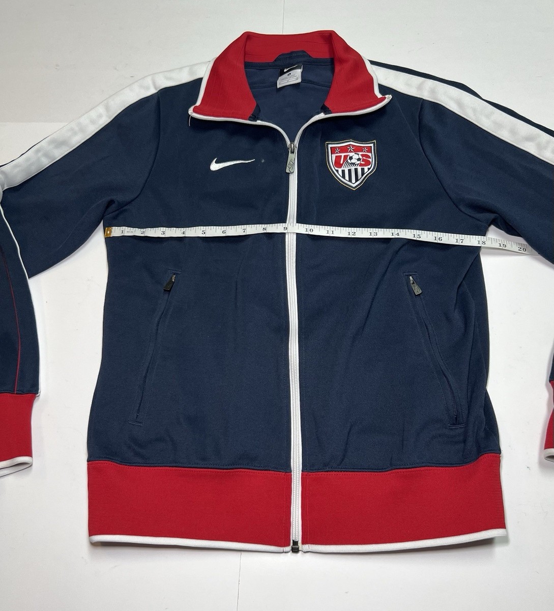 Nike USA Soccer Track Jacket Mens Small Blue Red USMNT Full Zip | eBay