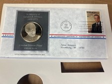 1973 Postmasters of America Lyndon B Johnson Lim Ed Sterling Silver Proof