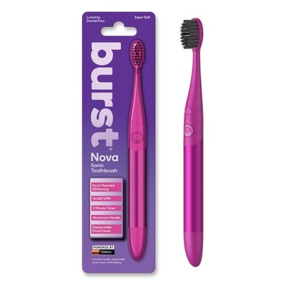 Burst Nova Toothbrush Pink | Sonic Powered Teeth Whitening | Super-Soft Brist...