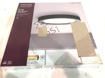 Home Decorators Collection Calloway 19in. Matte Black Selectable LED Flush Mount