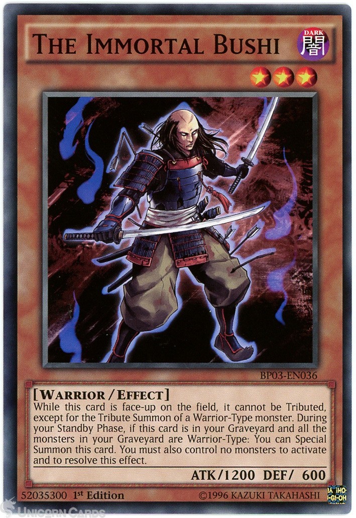 BP03-EN036 The Immortal Bushi : Common 1st Edition Mint YuGiOh Card