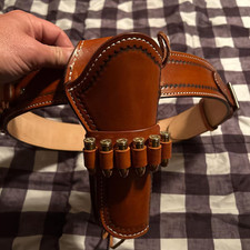Cinturón de cartucho para mano derecha, plataforma de vaquero, funda de cinturón Ranger para barril de 6-8" Us