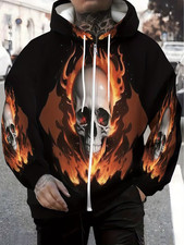 Colorful Skull 3D Print Hoodie Zip