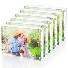 Acrylic Picture Frame, Clear Freestanding Double Sided 20mm Thickness Framele...