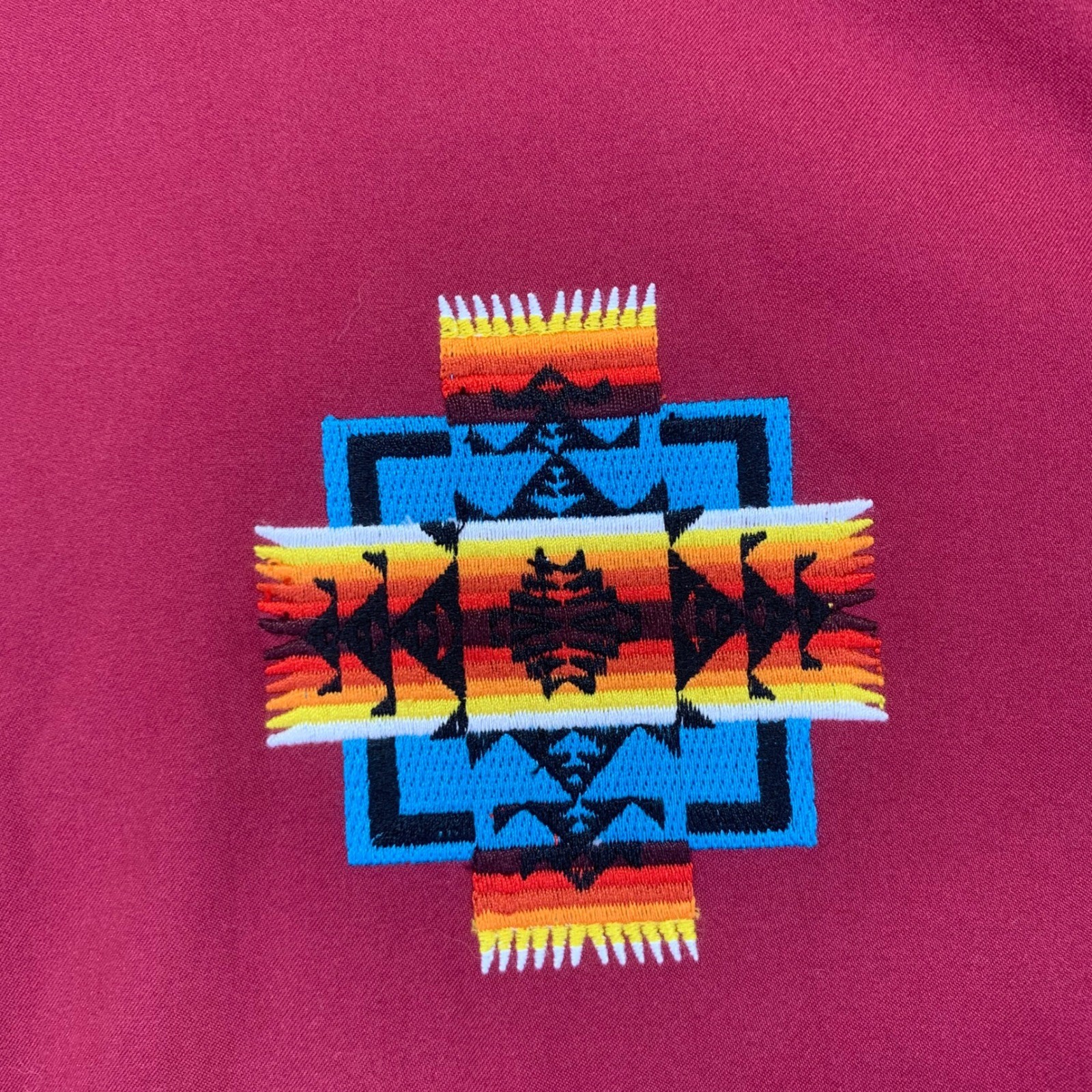 Pendleton Mens Bomber Jacket Red Polyester Aztec … - image 4