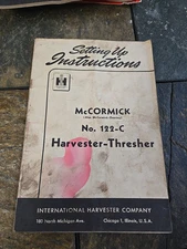 Owner manual parts list mccormick No. 122-c Harvester thresher