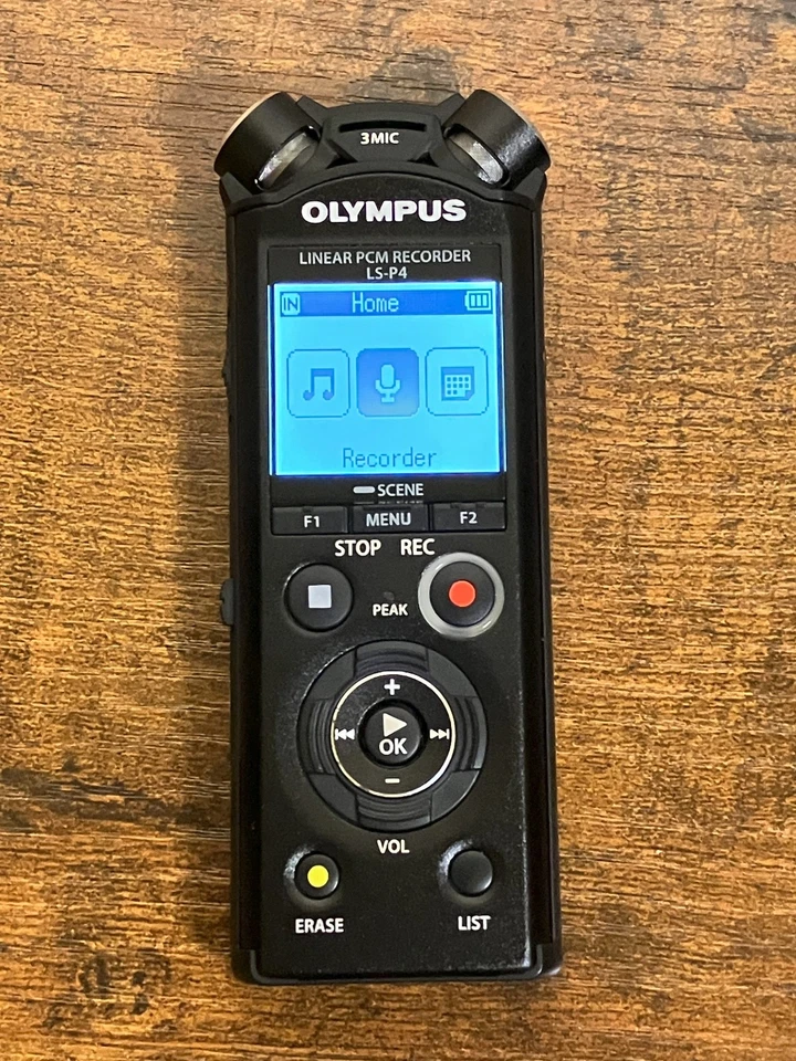 OLYMPUS LS-P4 Hi-Res Audio Recorder + 32gb Card, Batt, Case - Tested, Near-Mint! - Image 2 of 4
