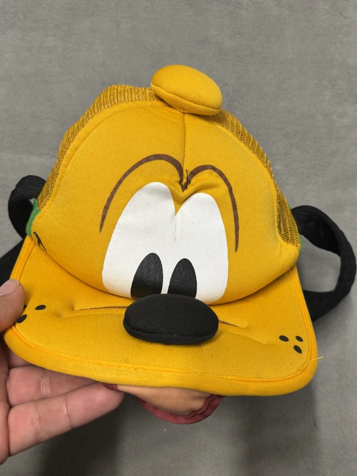 Disney Plutón Sombrero Gorra A Presión Amarillo Verde Camionero Malla Personaje Hombres Orejas Foto 2 de 4