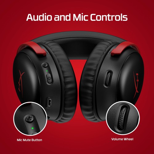 HyperX Cloud III sans fil - Casque gaming - Noir-Rouge - Photo 5/10