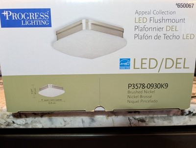 Progress Lighting Appeal Light 11-in Brushed Nickel LED Flush Mount ENERGY STAR