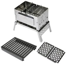 Camping Cookware Japanese unique Compact Bonfire Grill B6-Kun 3 pcs SET BBQ New