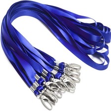 Lanyards for Id Badges 10 Pack Lanyard with Clip Swivel Hooks Name Blue