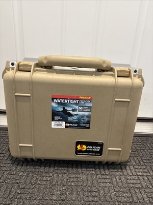 Brand New! Pelican 1450 Watertight Hard Case with Foam Insert - Desert Tan