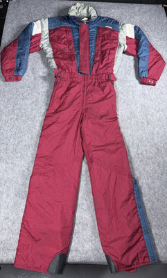 Vintage Descente One Piece Ski Suit Men Large Maroon Retro Japan Entrant SC Vtg