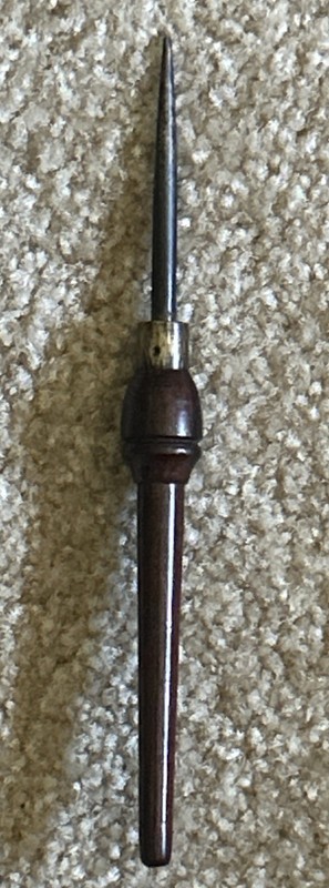 Vintage Watchmaker 6" Steel Scratch Awl Scribe Dark Wood Fancy Handle Tool