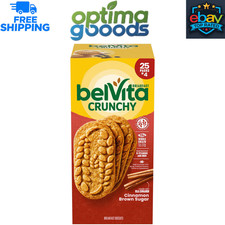 belVita Cinnamon Brown Sugar Breakfast Biscuits 25 Packs 4 Biscuits Each.