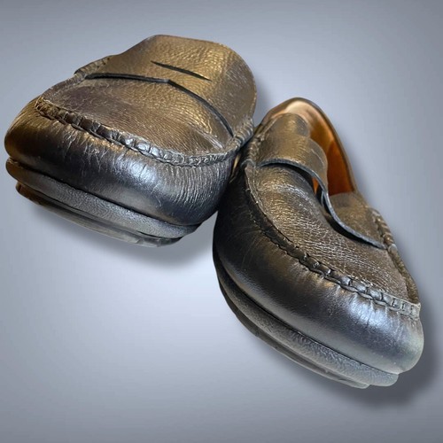 Neu ohne Etikett Herren Größe 10 Johnston & Murphy schwarz Kiesel Leder Penny Driver Halbschuh - Bild 15 von 22