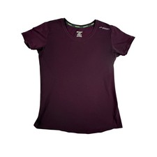 Brooks Running Shirt Womens Medium Burgundy Short Sleeve Athletic Top Comfort