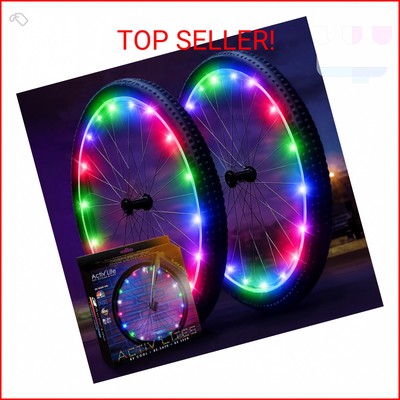 Activ Life 2-Tire Pack LED Bike Wheel Lights with Batteries Included, Get 100% B