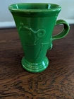 Fiesta Shamrock Green Ceramic Pottery Mug USA Cappuccino Pedestal