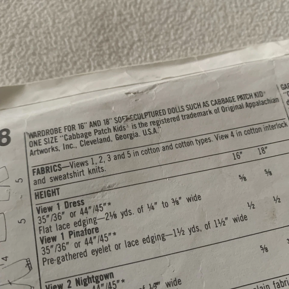 Simplicity Doll Clothes Sewing Pattern 15" Soft Sculpt Dolls 6968 & 8838 UNCUT - Image 4 of 4