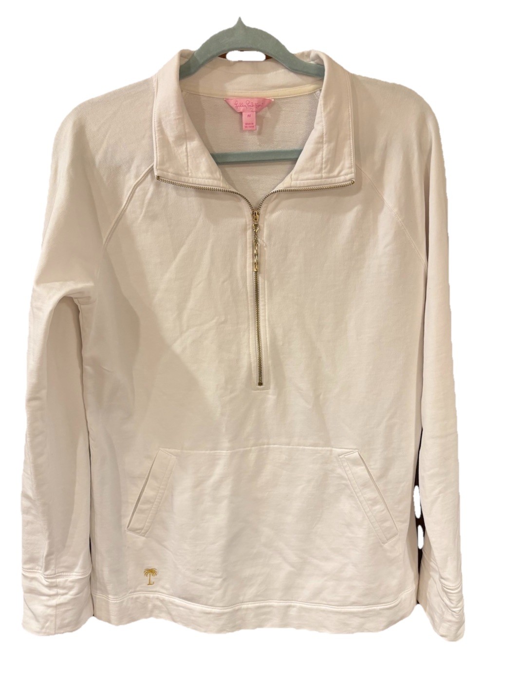 Lilly Pulitzer Skipper White Solid Half-Zip Pullo… - image 1
