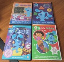 Lot Of 4 Blues Clues DVDs--Steve, Joe, Holidays / Christmas Nick Jr. 2002-2004