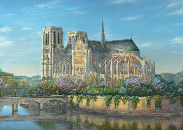 Puzzle (1000 T.) Notre Dame, Kinkade (Schmidt-Spiele) Neu/Ovp-image