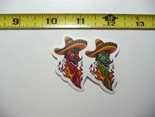 HOT PEPPER BROTHERS ON FIRE SMALL STICKER DECAL MEXICAN FOOD MEXICO