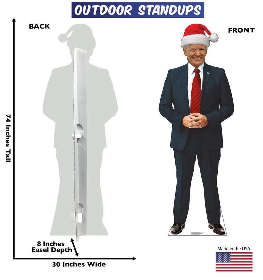 Outdoor President Donald Trump Stand Up Christmas Decoration Lifesize Cardboard — 第 2/4 张图片