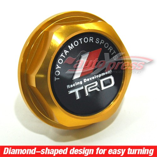 JDM Engine OIL FILLER FUEL TANK CAP Aluminum Cover TRD TOYOTA LEXUS SCION GOLD - Picture 2 of 5