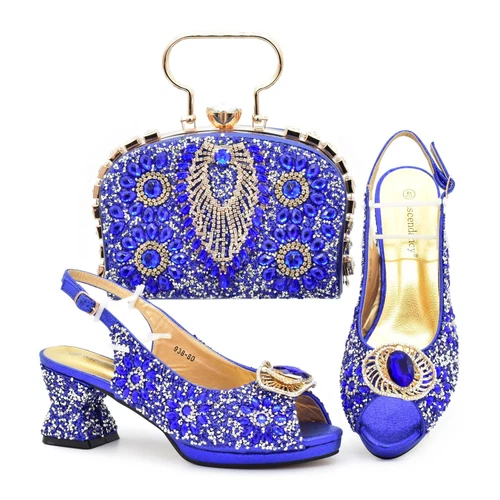 Bags and Shoes with Rhinestones Latest Design Italian New Lady Shoes Luxury Sets - Picture 21 of 25