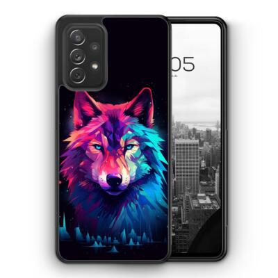Neon Wolf Silikon Hülle für Samsung Galaxy A z.B. A15 A16 A35 A54 A55 uvm. Coole