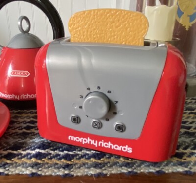 HTF Casdon Morphy Richards Play Kitchen Set with Tea Kettle, Teacups, & Toaster