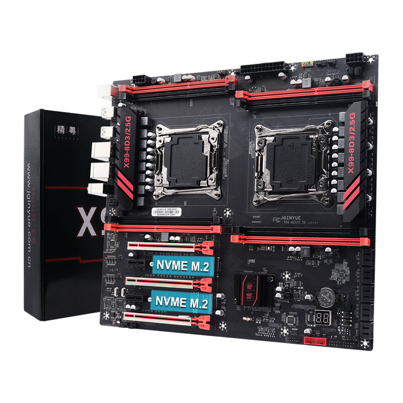 Jginyue X99 8d3 X99 8D3 Dual Motherboard LGA 2011-3 8*DDR3 NVME